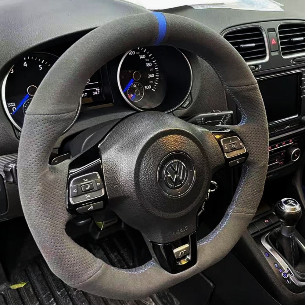 Car Steering Wheel Cover Anti Slip Breathable - Coprivolante per auto personalizzato in pelle
