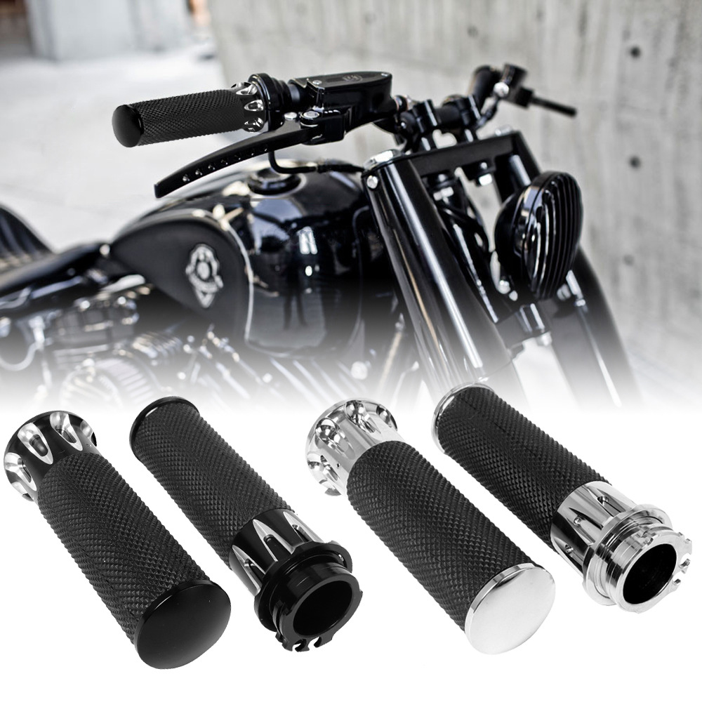Motorcycle Parts - Manopole per manubrio cavo in alluminio