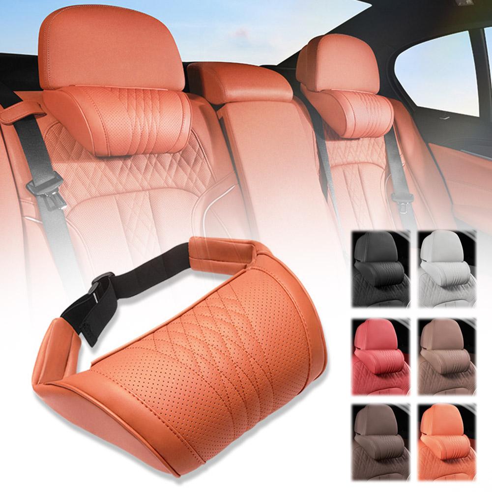 Memory Foam Car Neck Pillow Lumbar Support - Cuscino poggiatesta in pelle di lusso