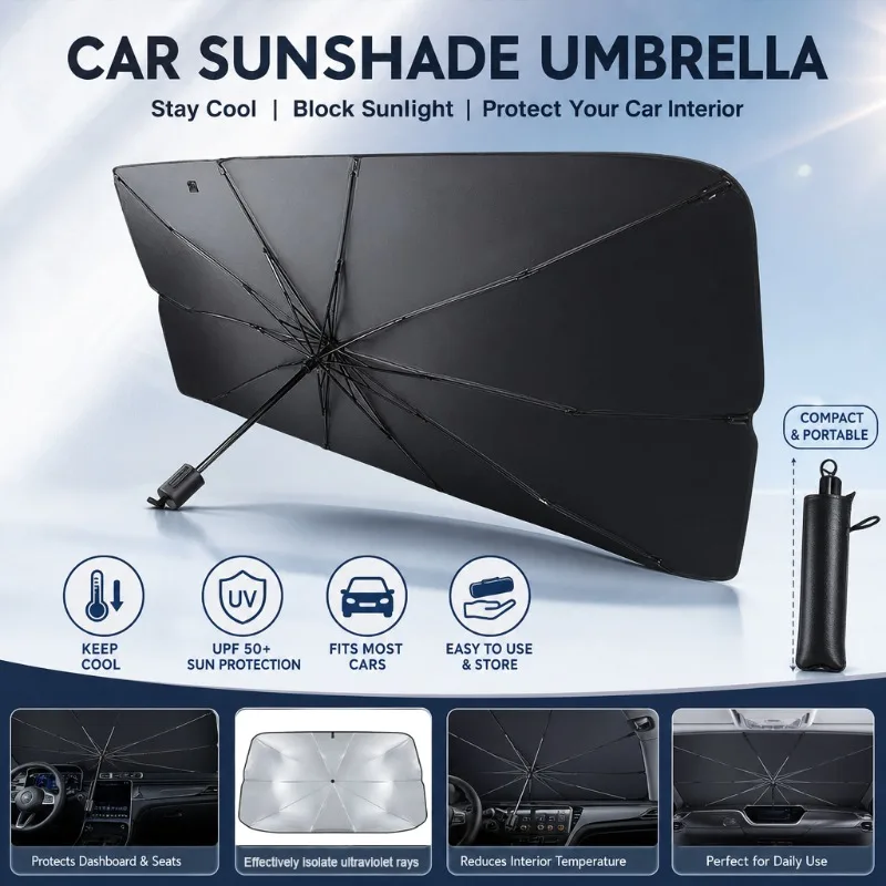 Parasole Pieghevole per Parabr - Car Sunshade Windshield Umbrella Foldable recensione e prezzo