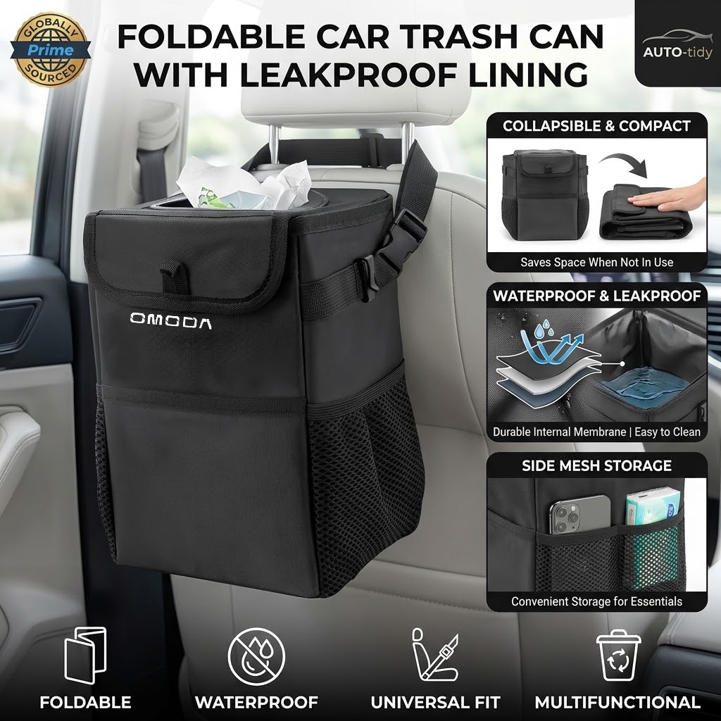 Cestino per auto pieghevole, p - Waterproof Car Trash Can With Lid recensione e prezzo